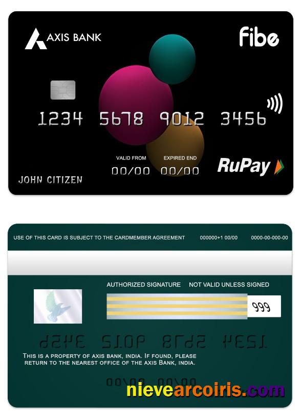 India Axis Bank Fibe RuPay credit card